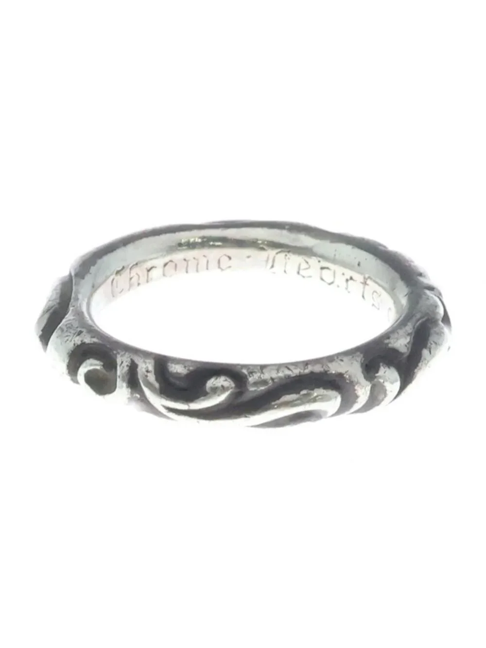 Chrome Hearts Scrl Band Scroll Ring Silver